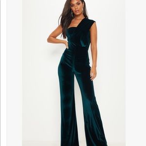 Velvet green jumpsuit